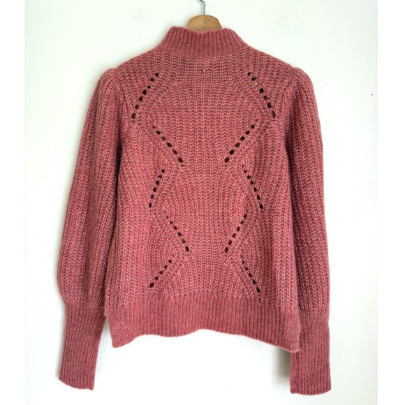 NWT Cuyana Alpaca Wool Balloon Sleeve Sweater in Passion Fruit Pink - Picture 9 of 9